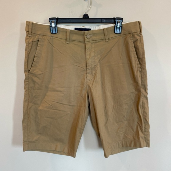Abercrombie & Fitch Mens Tan Khaki Shorts Size 36 Stretch 10.5 Inch Inseam - Picture 1 of 6